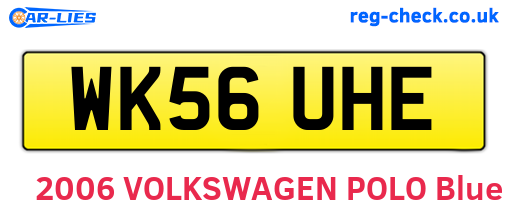 WK56UHE are the vehicle registration plates.