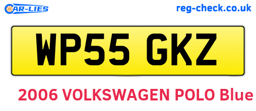 WP55GKZ are the vehicle registration plates.