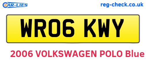 WR06KWY are the vehicle registration plates.