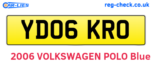 YD06KRO are the vehicle registration plates.