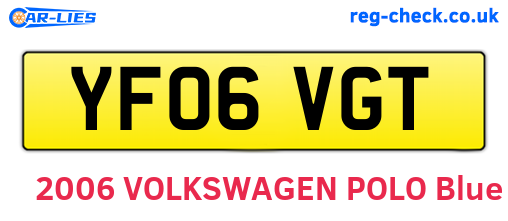 YF06VGT are the vehicle registration plates.