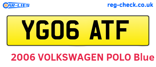 YG06ATF are the vehicle registration plates.