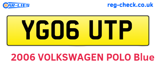 YG06UTP are the vehicle registration plates.