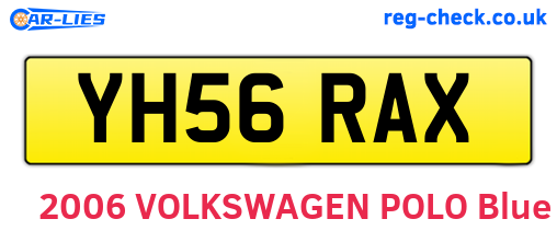 YH56RAX are the vehicle registration plates.