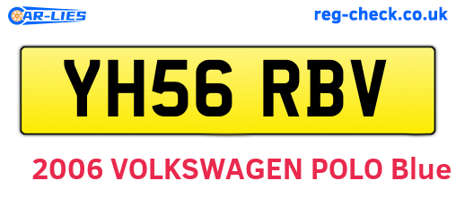 YH56RBV are the vehicle registration plates.