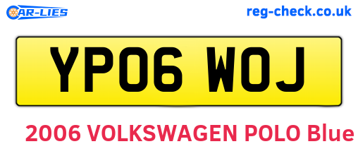 YP06WOJ are the vehicle registration plates.