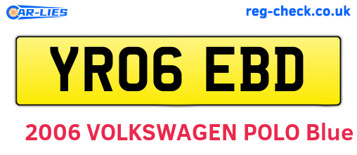 YR06EBD are the vehicle registration plates.