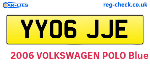 YY06JJE are the vehicle registration plates.