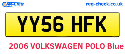 YY56HFK are the vehicle registration plates.