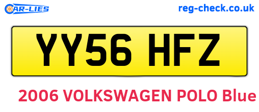 YY56HFZ are the vehicle registration plates.