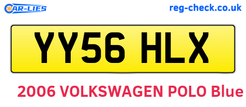 YY56HLX are the vehicle registration plates.