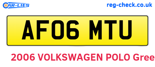 AF06MTU are the vehicle registration plates.