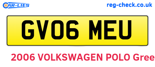 GV06MEU are the vehicle registration plates.