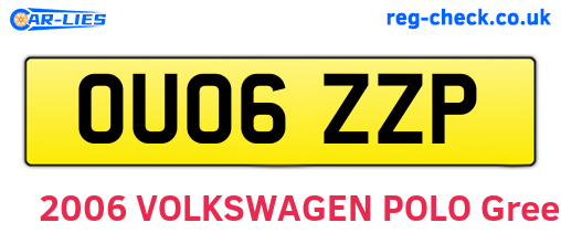 OU06ZZP are the vehicle registration plates.