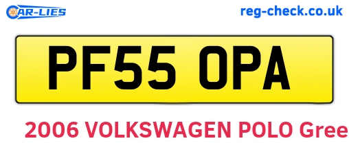 PF55OPA are the vehicle registration plates.