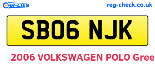 SB06NJK are the vehicle registration plates.