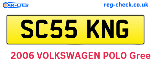 SC55KNG are the vehicle registration plates.