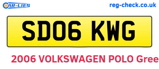 SD06KWG are the vehicle registration plates.