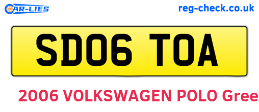 SD06TOA are the vehicle registration plates.