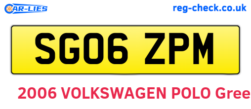 SG06ZPM are the vehicle registration plates.