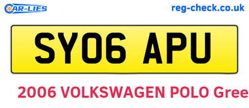 SY06APU are the vehicle registration plates.