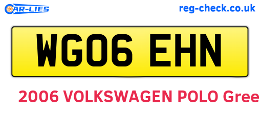 WG06EHN are the vehicle registration plates.