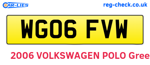 WG06FVW are the vehicle registration plates.