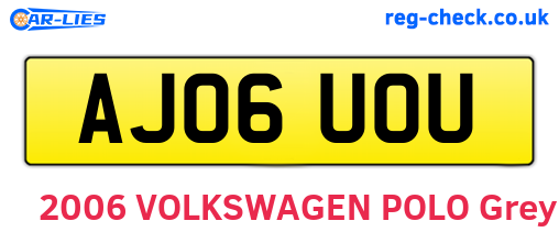 AJ06UOU are the vehicle registration plates.