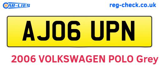 AJ06UPN are the vehicle registration plates.