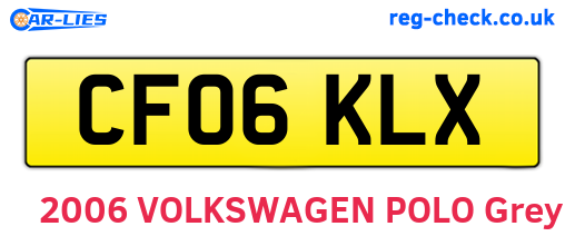 CF06KLX are the vehicle registration plates.