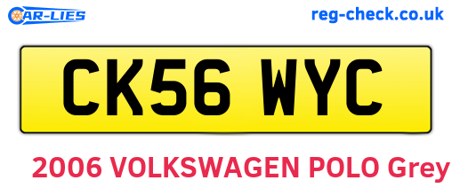 CK56WYC are the vehicle registration plates.