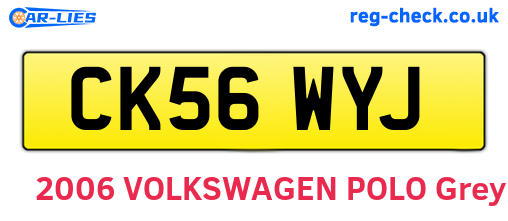 CK56WYJ are the vehicle registration plates.