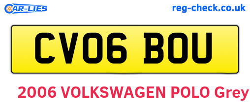 CV06BOU are the vehicle registration plates.
