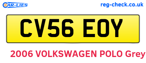 CV56EOY are the vehicle registration plates.