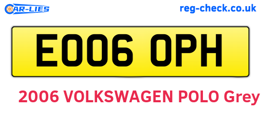EO06OPH are the vehicle registration plates.