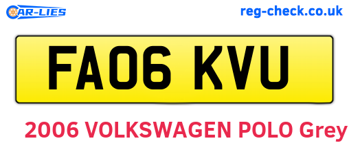 FA06KVU are the vehicle registration plates.