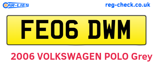 FE06DWM are the vehicle registration plates.