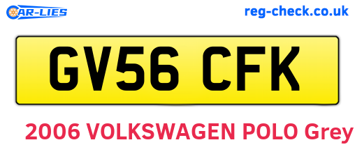 GV56CFK are the vehicle registration plates.