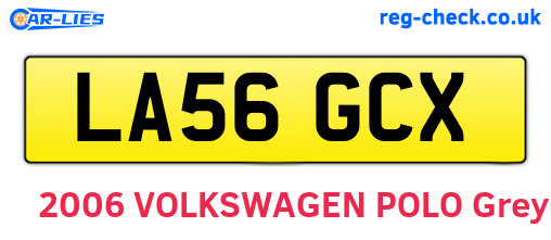 LA56GCX are the vehicle registration plates.