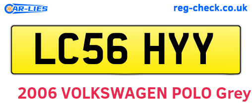 LC56HYY are the vehicle registration plates.