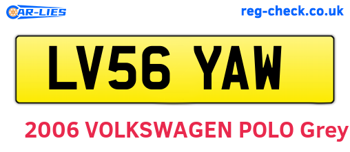 LV56YAW are the vehicle registration plates.