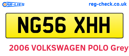 NG56XHH are the vehicle registration plates.
