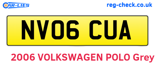 NV06CUA are the vehicle registration plates.