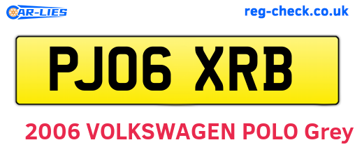 PJ06XRB are the vehicle registration plates.