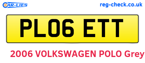 PL06ETT are the vehicle registration plates.