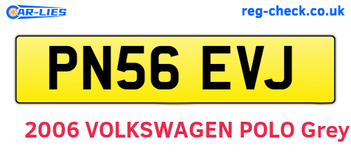 PN56EVJ are the vehicle registration plates.
