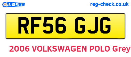 RF56GJG are the vehicle registration plates.