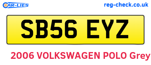 SB56EYZ are the vehicle registration plates.