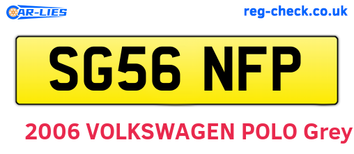 SG56NFP are the vehicle registration plates.