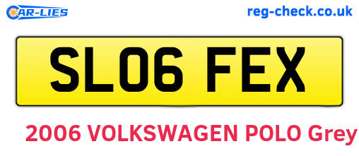SL06FEX are the vehicle registration plates.